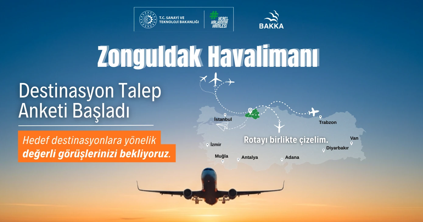Zonguldak Havalimanı Destinasyon Talep Anketi Başlatıldı