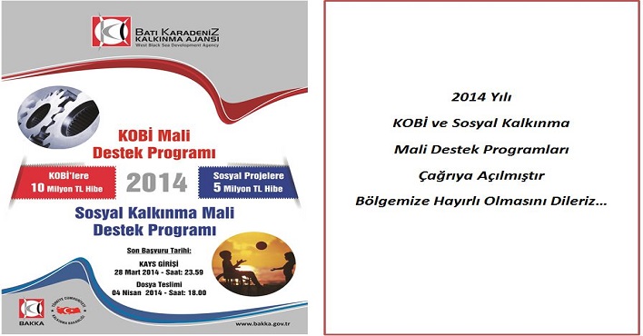 2014 Yılı Kobi ve Sosyal Kalkınma Mali Destek Programları