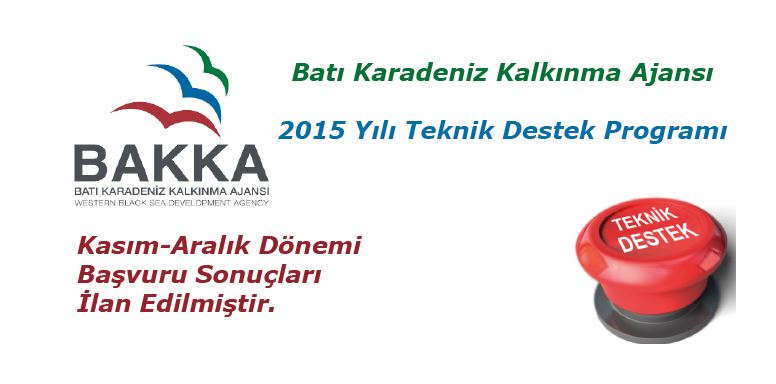 2015 Yılı Teknik Destek Programı Kasım - Aralık Dönemi Sonuçları Açıklandı!