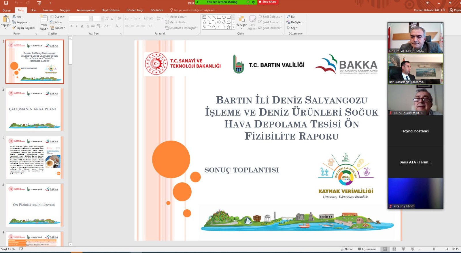 Bartın İli Deniz Salyangozu İşleme ve Deniz Ürünleri Soğuk Hava Depolama Ön Fizibilite Raporu’nun Sonuç Toplantısı Gerçekleştirildi