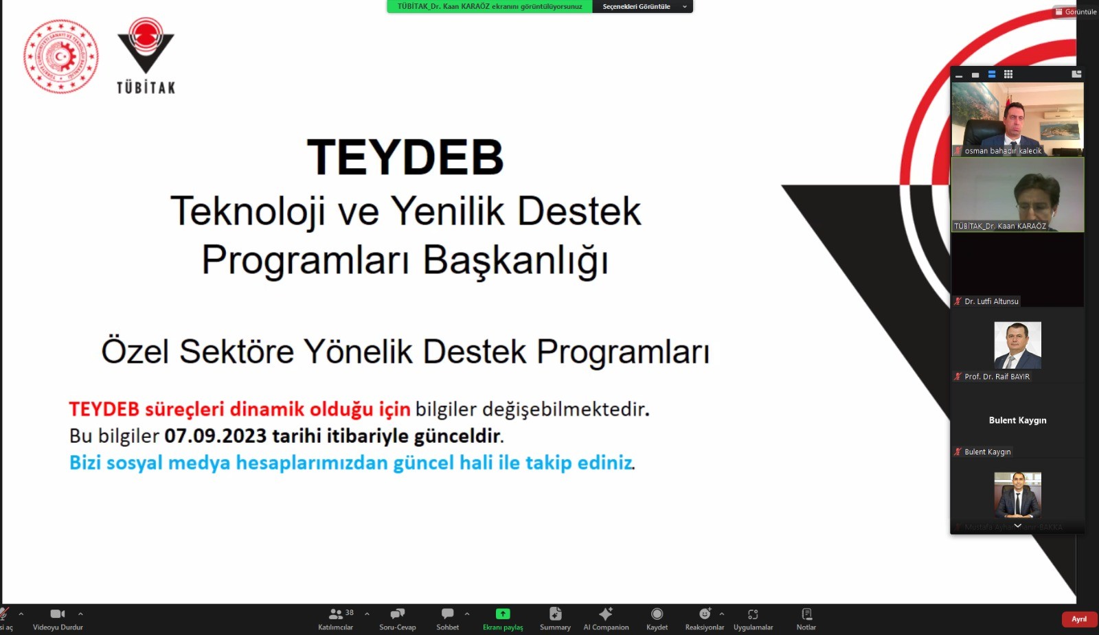Teknoloji ve Yenilik Destek Programları Bilgilendirme Toplantısı Gerçekleştirildi