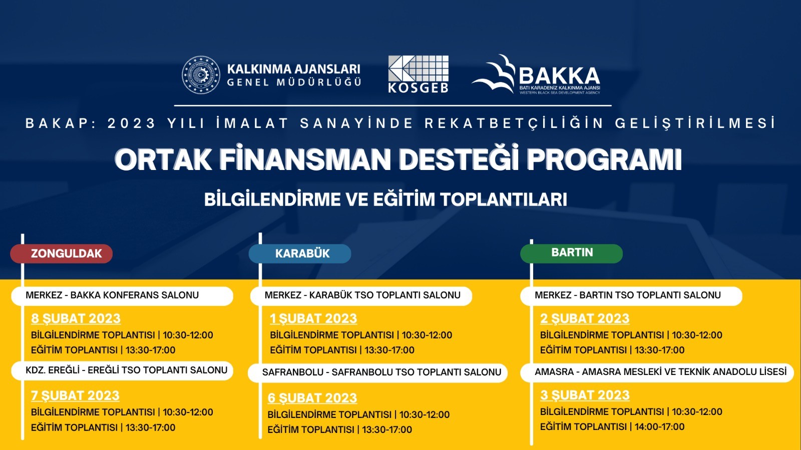 BAKAP: 2023 Yılı İmalat Sanayinde Rekabetçiliğin Geliştirilmesi Ortak Finansman Desteği Bilgilendirme ve Eğitim Toplantıları Başlıyor